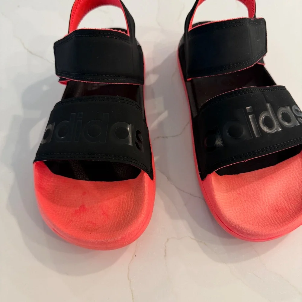 Adidas Adilette Sandal K Black Signal‎ Pink Kids Size 6 FW4300 Sport Sandals